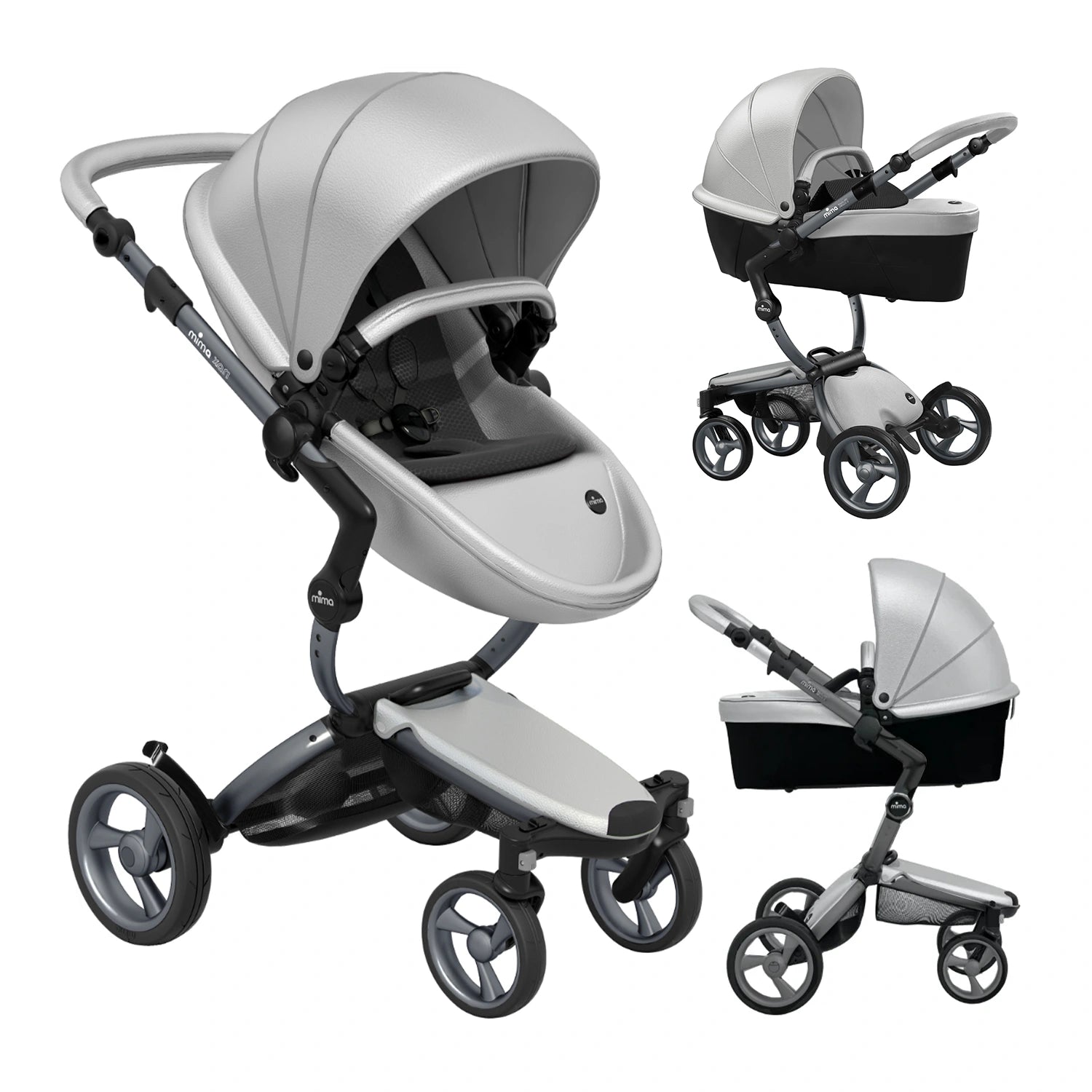Mima Xari 3 in 1 Pushchair Argento Seat Grey Chassis