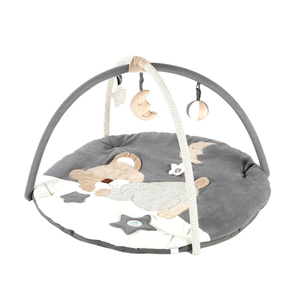 Moon and Star Baby Playmat and Gym, Grey Baby Play Gym with Detachable Toys, Soft Baby Activity Mat