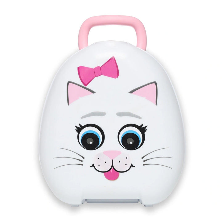 My Carry Potty Travel Potty Award-Winning Portable Toddler Toilet Seat for Kids to Take Everywhere - White with pink bow