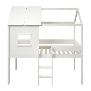 Ordi 7 midsleeper bed frame in white background