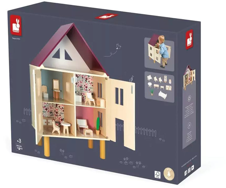 Wooden dollhouse packaging