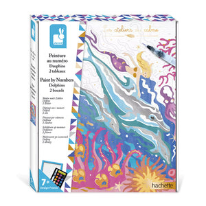 Paint by numbers for kids watercolour dolphin