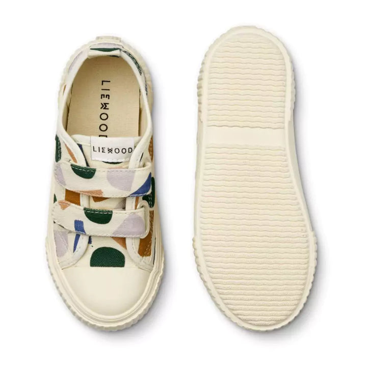 Pair of Liewood Kim Canvas Kids Trainers - Paint Stroke / Sandy Rubber Sole
