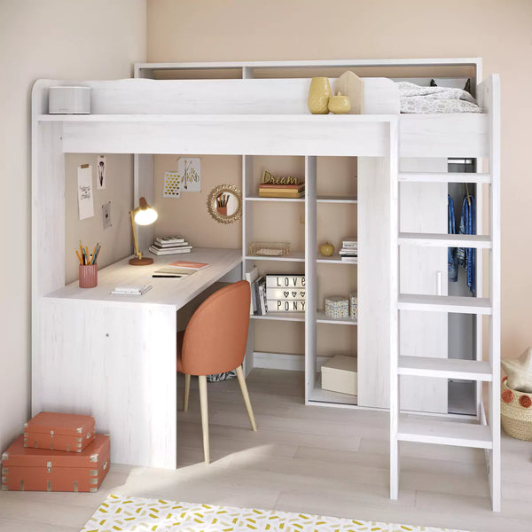 Parisot Higher High Sleeper with Desk and Cupboard