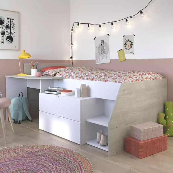 Parisot Milky Mid Sleeper Bed - Front View
