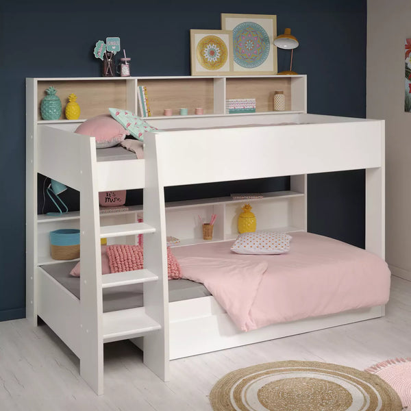 Parisot Tam Tam Bunk Bed - White & Oak: A sleek and versatile bunk bed for kids' rooms.
