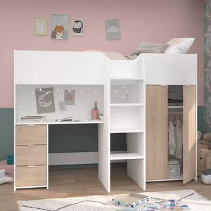 The Parisot Tom All-in-One High Sleeper Bed is a flexible way to sleep and study.
