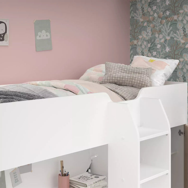 Bed with Wardrobe and Desk makes organisation easy.
