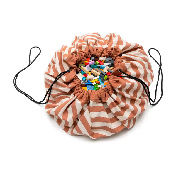 Play & Go Toy Storage Bag - Brown Stripes