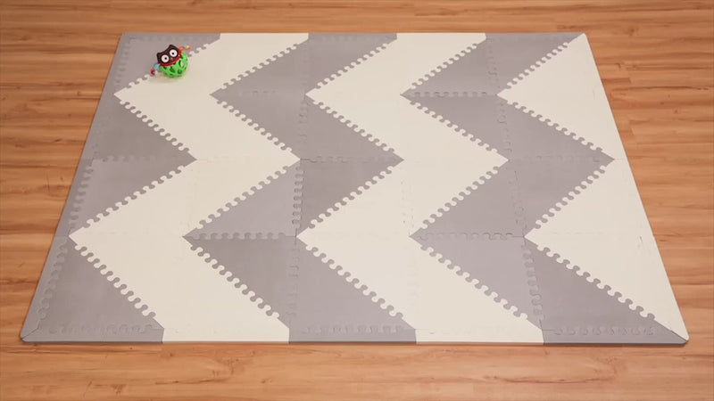 Set of 40 oversized triangular tiles and 32 edge pieces ready to be assembled video.