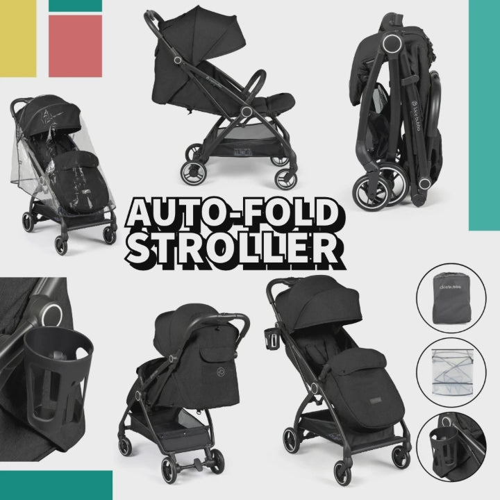 Video Ickle Bubba Aries Max Auto Fold Stroller - Black