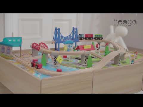 Video Wooden Train Set Table for Kids