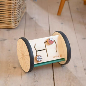 Sebra Wooden Activity Roller/Mirror - Woodland