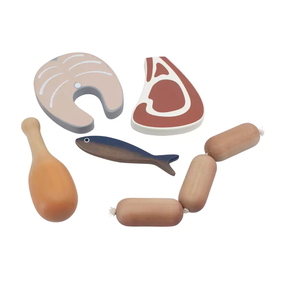 Sebra Wooden Play Food Set Pretend Playset