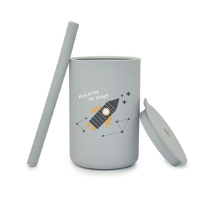Silicone Cup with Straw - Stars