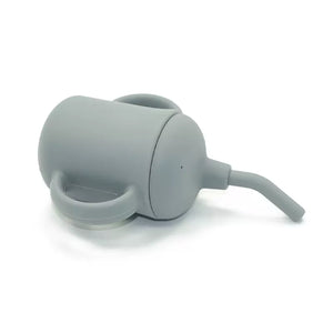 Silicone Sippy Cup with Straw Blue