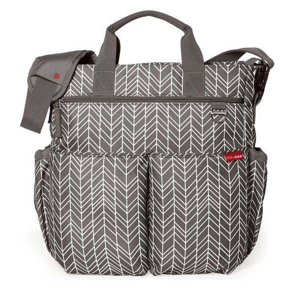 Skip Hop Duo Signature Changing Bag (Grey Feather) packed and ready to go