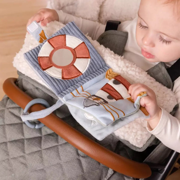 Baby's delight with the Little Dutch Stroller Booklet—Sailors Bay Interactive seafaring friends