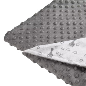 Beautiful soft grey and white blanket with two textures