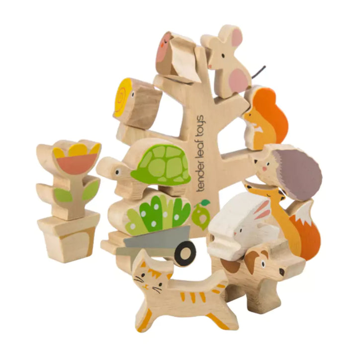 stacking garden friends wooden toy