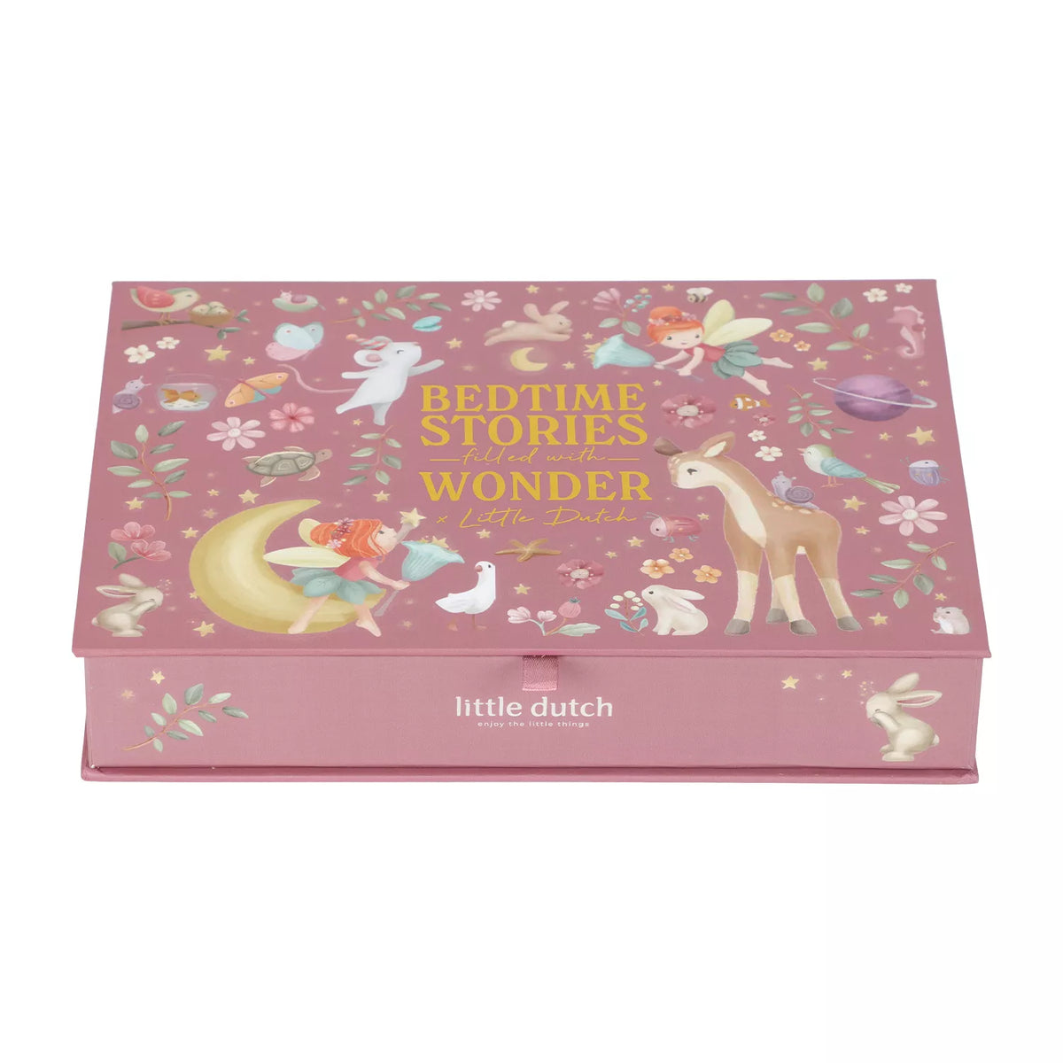 Beautiful pink fairy garden storage box for Little Dutch story projector flashlight set