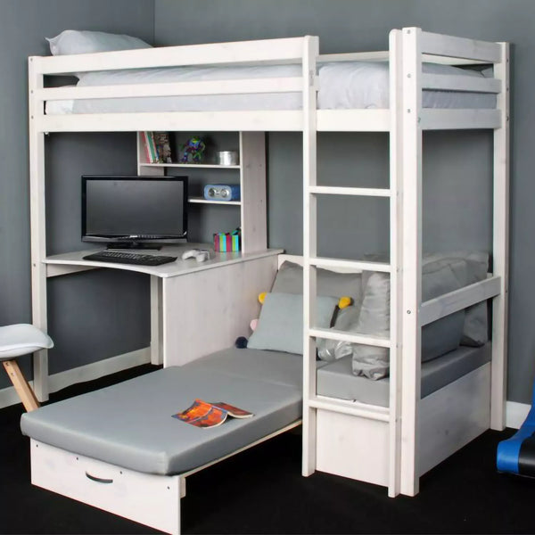 Thuka Hit 9 High Sleeper Bed with Desk and Sofabed - Solid Wood Construction