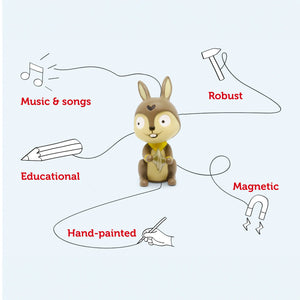 The Sing-A-Long Song Tonie placed on a Toniebox, providing high-quality audio and fun music for kids.