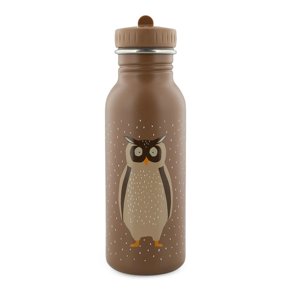 Child drinking from the Trixie Kids Water Bottle (Mr. Owl)