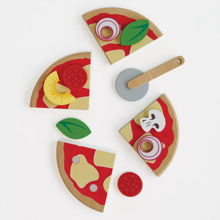 Wooden Pizza Toy Slicer