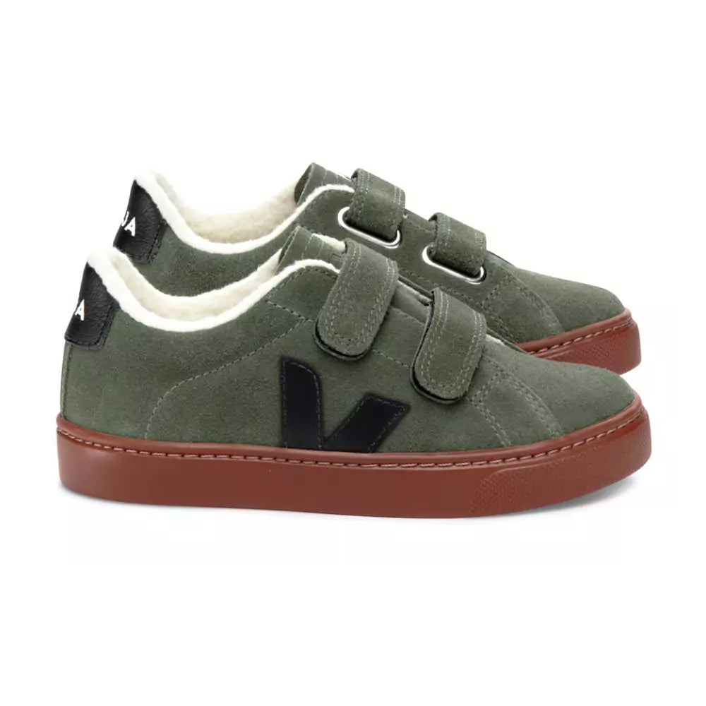 Veja Kids Esplar Winter Suede Kids Trainers Mud Black