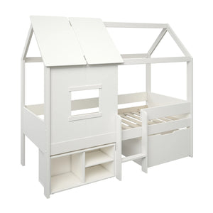 Scandinavian Wood Construction - Sturdy and Reliable Mid-Sleeper Bed