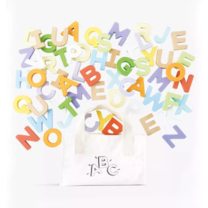 Wooden Alphabet Letters Set- 60 Piece with bag