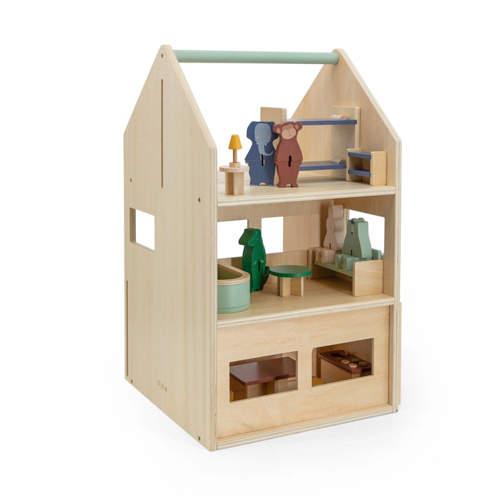 Doll house on white background