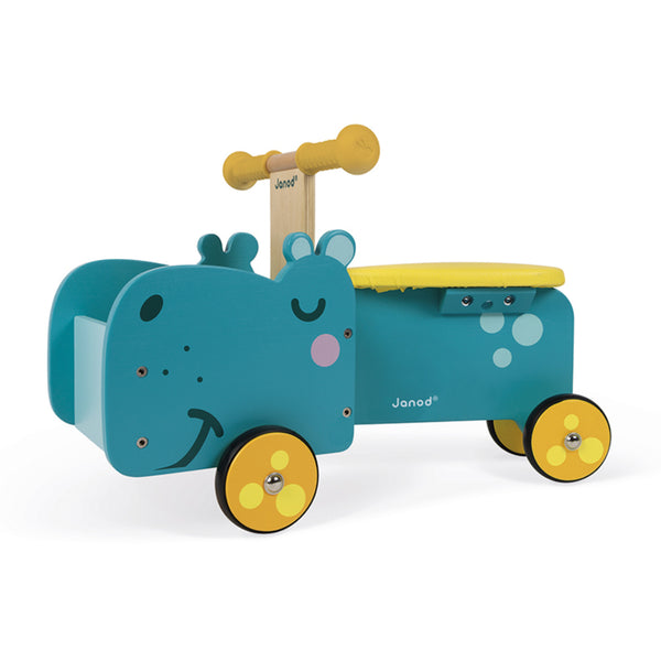 Janod Wooden Hippo Ride-On for Toddlers