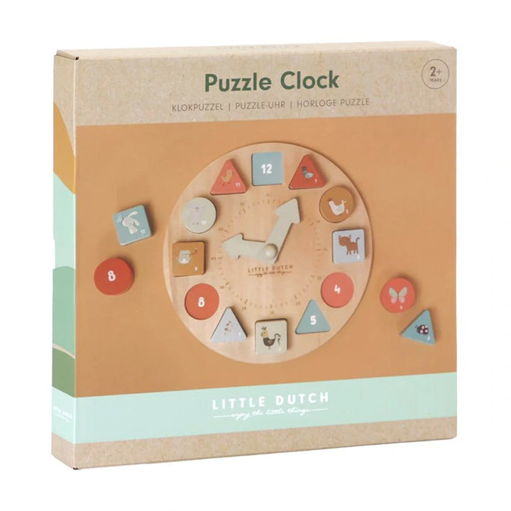 Dimensions of the wooden puzzle clock: 22 x 22 x 2.3cm