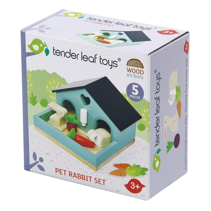 Wooden rabbit toys hutch - pet set packaging