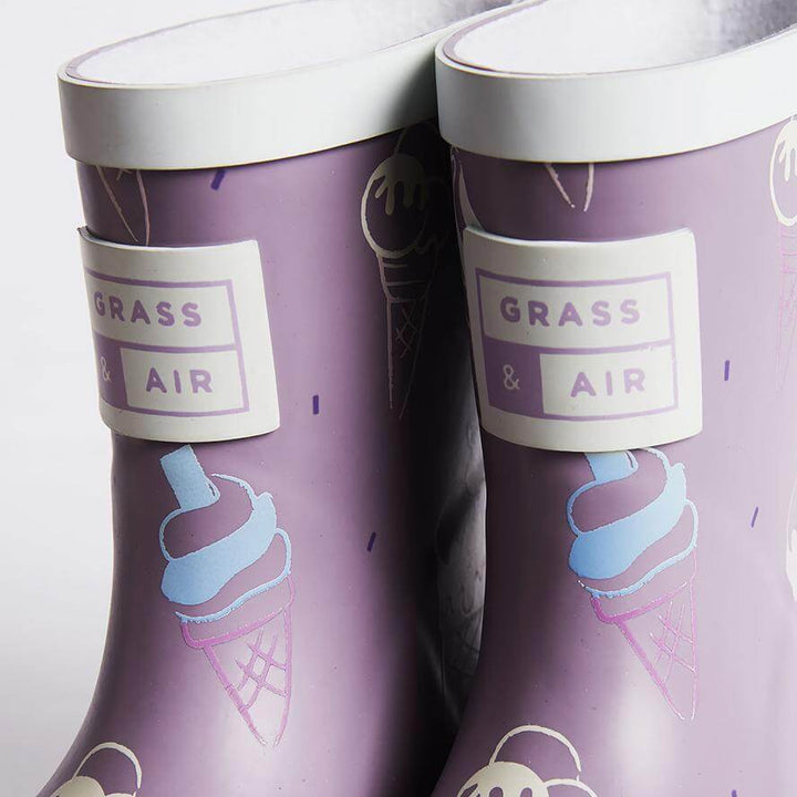 Grass & Air Kids Ultra Violet Colour Revealing Wellies - Violet