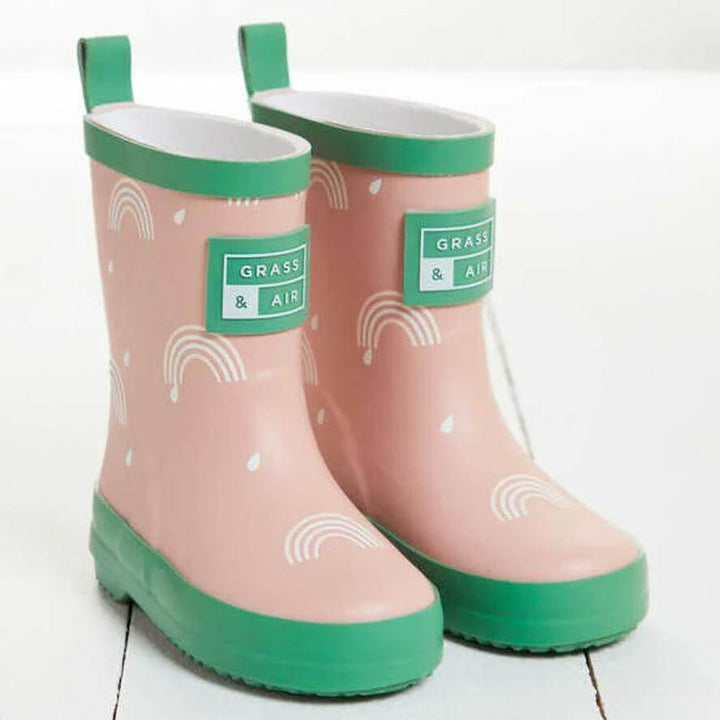 Grass & Air Kids Colour Changing Rainbow Wellies With Bag