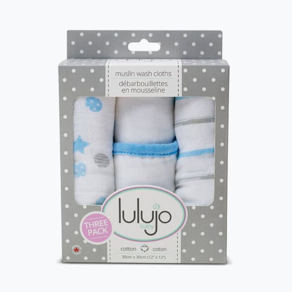 Lulujo Muslin Wash Cloth 3 Pack