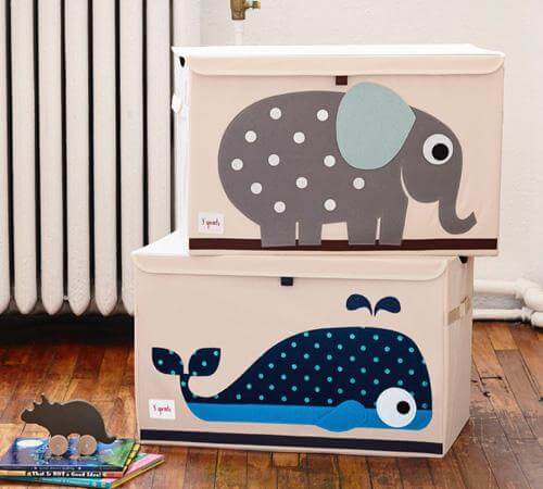 3 Sprouts Toy Storage Chest with Lid - Whale