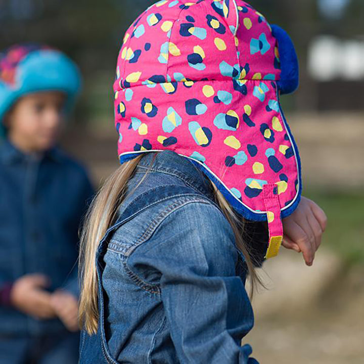 Girl wearing Little Hotdog Watson Arctic Cub Kids Winter Hat - Pinkkin