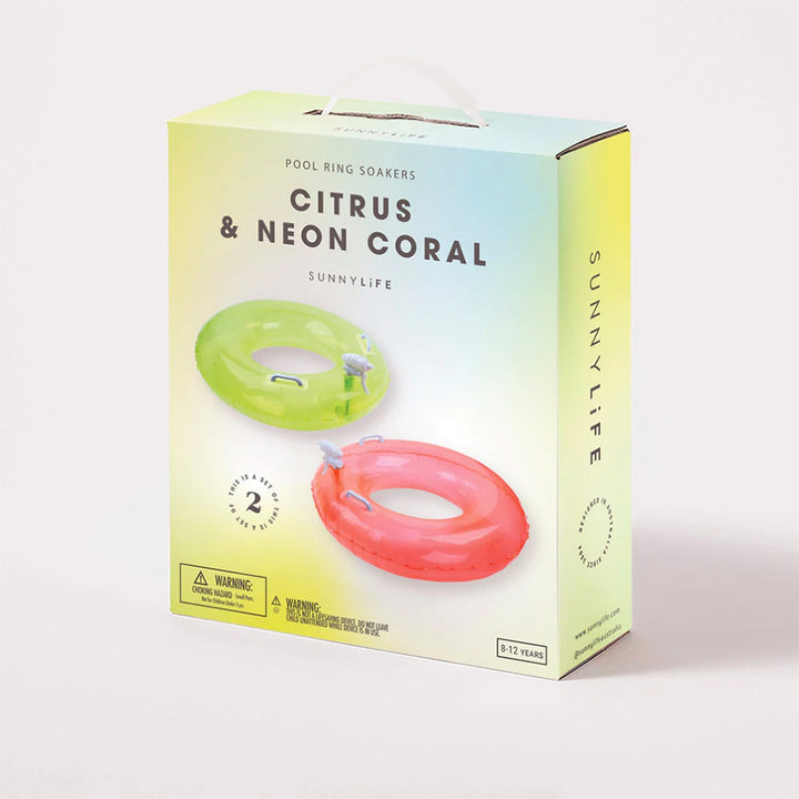 Sunnylife Pool Swim Ring - Citrus Neon Coral