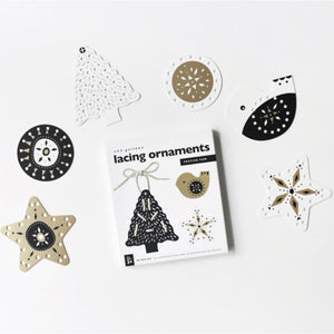 Wee Gallery Christmas Ornament Lacing Card Set