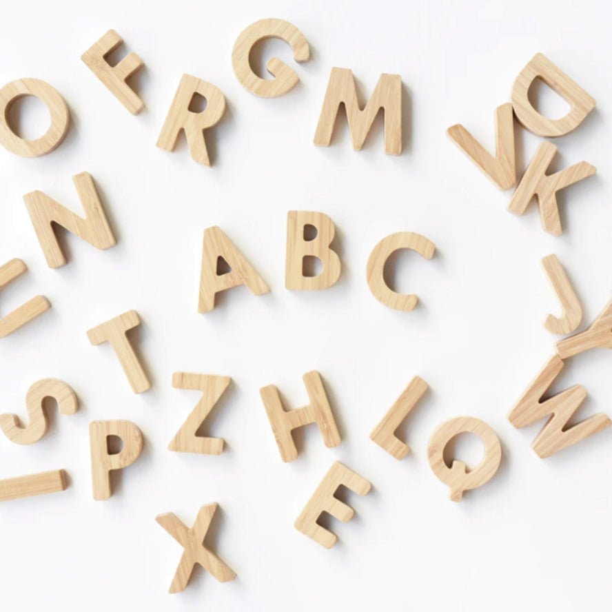Wee Gallery Bamboo Alphabet Wooden Blocks