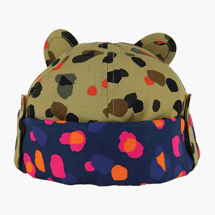 Little Hotdog Watson The Cub Kids Hat With Neck Flap - Leopard Neutral