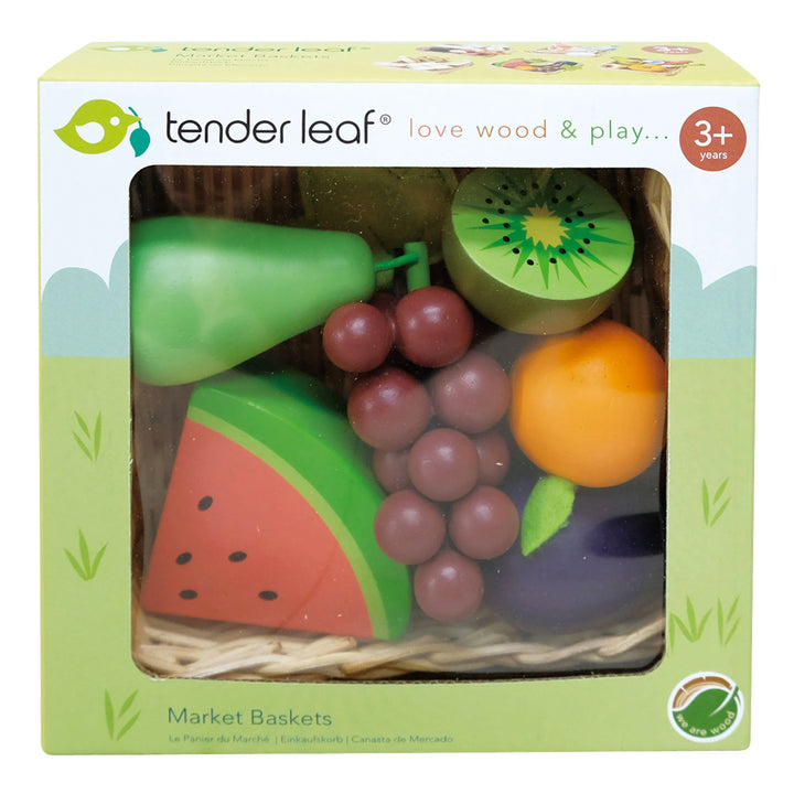 Tender Leaf Fruit Basket Wooden Play Food