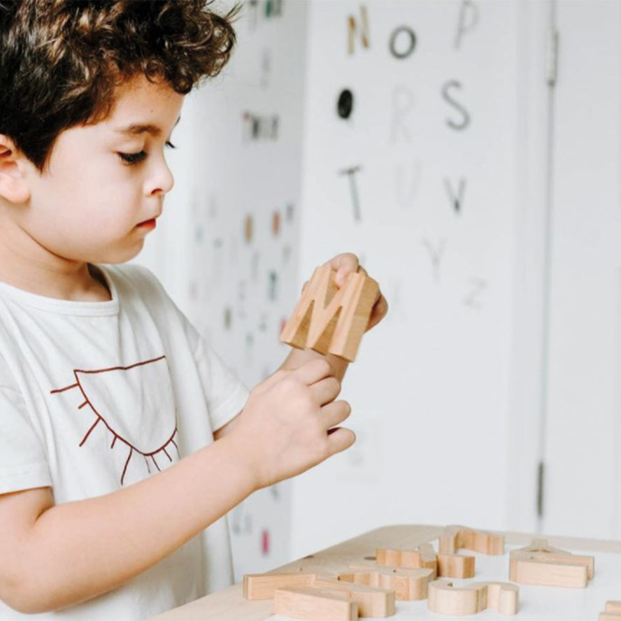 Wee Gallery Bamboo Alphabet Wooden Blocks