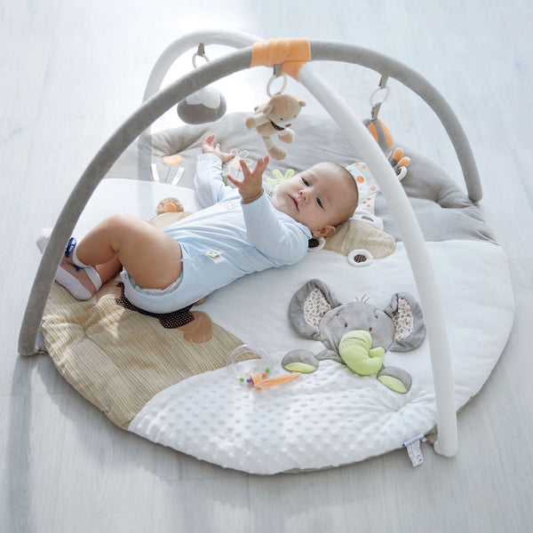 MiniDream Musical Calming Plush Baby Play Mat Activity Gym - Safari