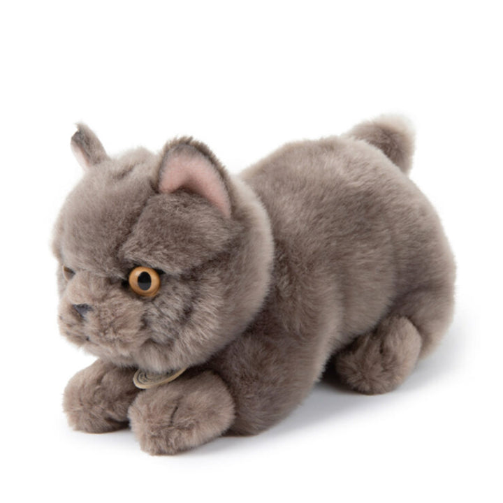 grey plush cat toy
