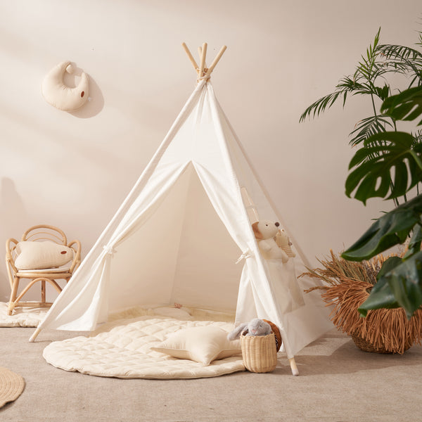 Hooga Kids Teepee Play Tent with Organic Round Cotton Playmat